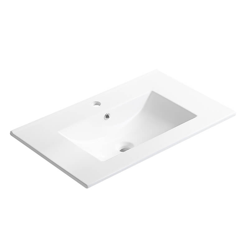 24" White Floating and Freestanding Bathroom Vanity with Radar Sensing Light and Removable Metal Legs