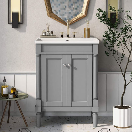 24'' Farmhouse Grey Bathroom Vanity with Top Sink