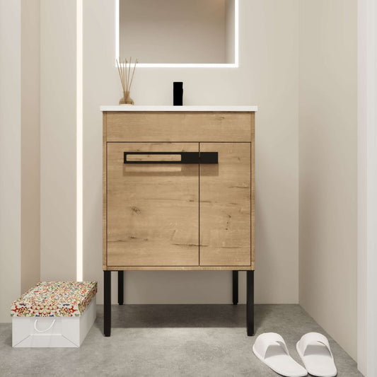 24" Freestanding Plywood Bathroom Vanity With Sink