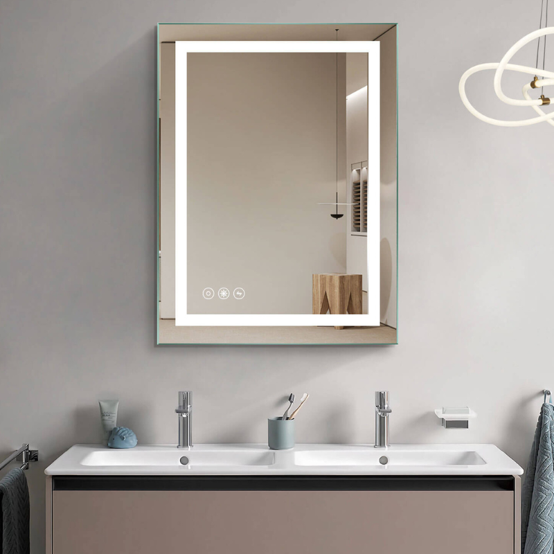 24 x 32 Inch Smart LED Bathroom Mirror with Anti-fog Function