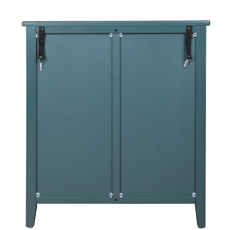 25.5" Dark Green Rattan Cabinet 