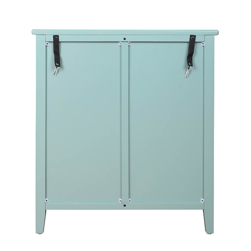 25.5" Light Green Rattan Cabinet with 5-Drawers