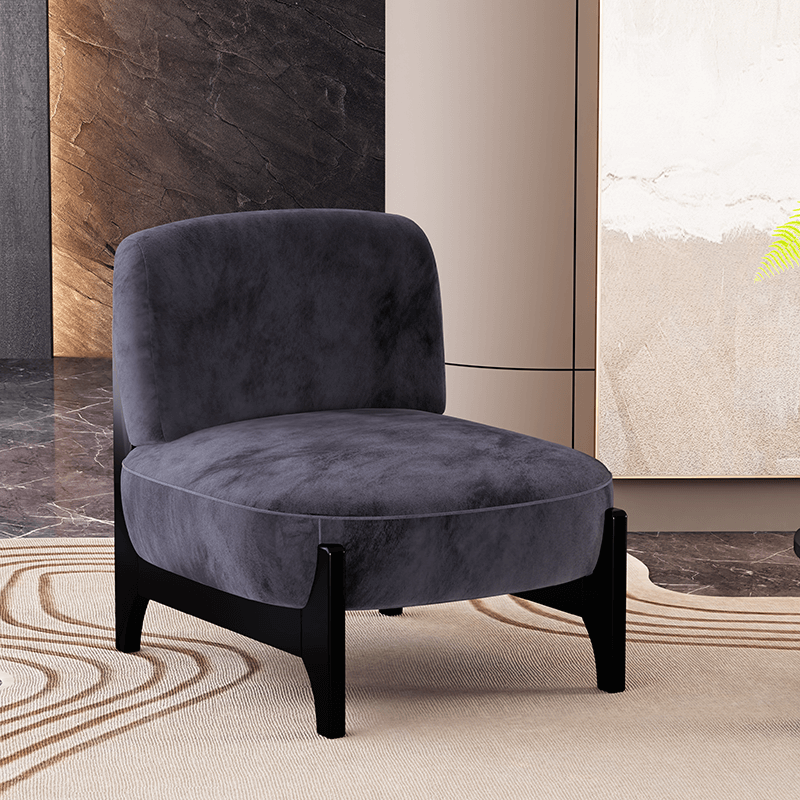 27.6" Black Accent Upholstered Velvet Chair 