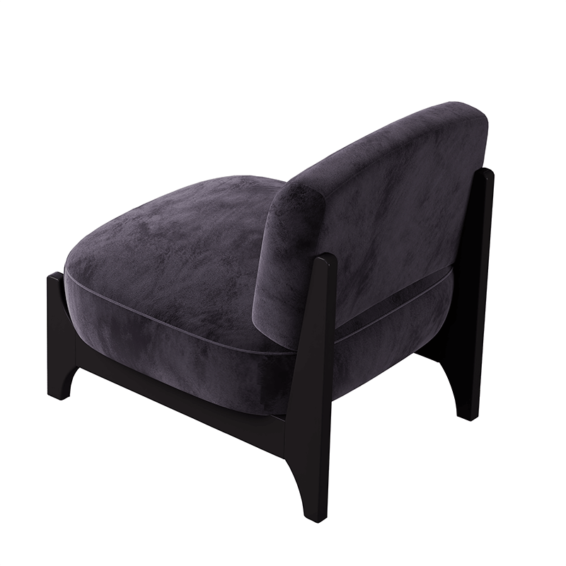 27.6" Black Accent Upholstered Velvet Chair 