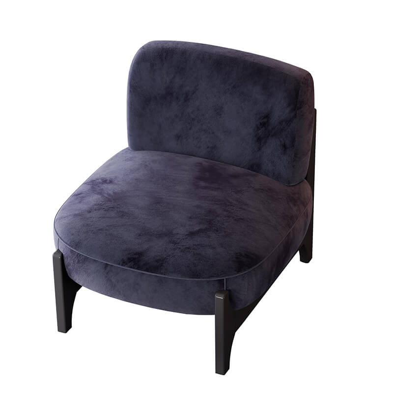 27.6" Black Accent Upholstered Velvet Chair 