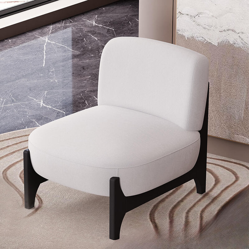 27.6" White Accent Upholstered Velvet Chair 