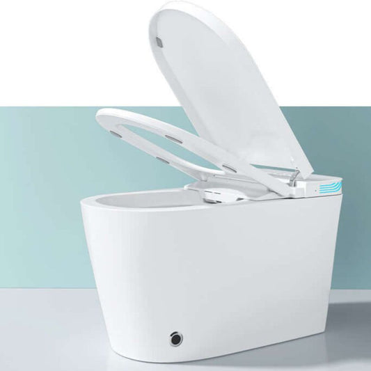 27" Luxury White Heated Bidet Seat Smart Toilet with Auto Lid and HD LCD Display