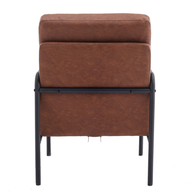 28" PU Brown Leather Armchair 