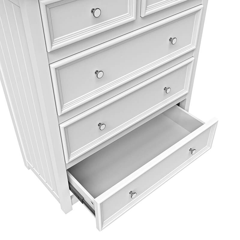 29" Modern Country-Inspired White Wooden Chest - 4 Drawers