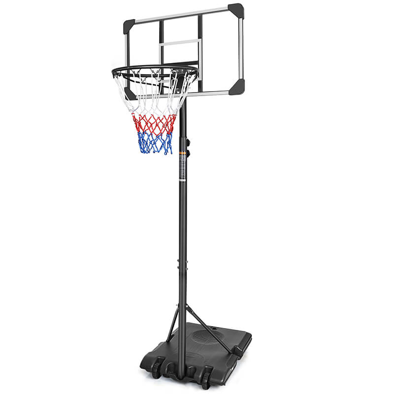 29 Portable Iron Basketball Hoop with Stable Base and Wheels - Adjustable Height 5.6 to 7ft