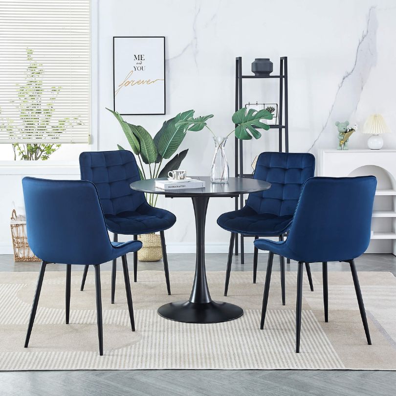 2Pcs Modern Blue Toula Dining Chairs