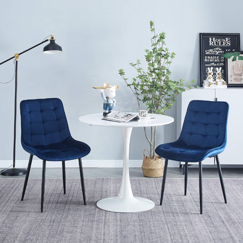 2Pcs Modern Blue Toula Dining Chairs