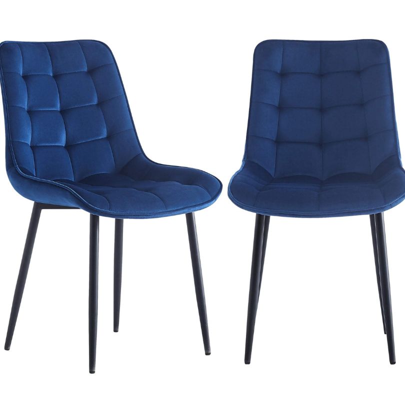 2Pcs Modern Blue Toula Dining Chairs