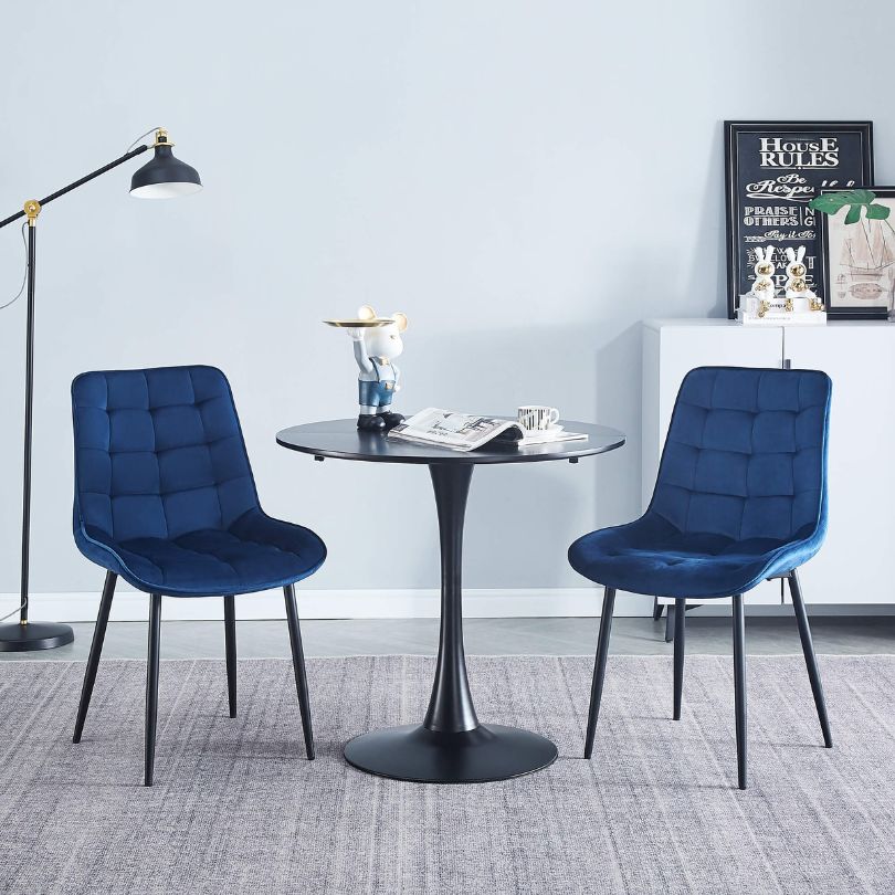 2Pcs Modern Blue Toula Dining Chairs