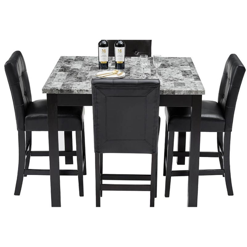 Modern Black Nordic Square Dining Table And Chair