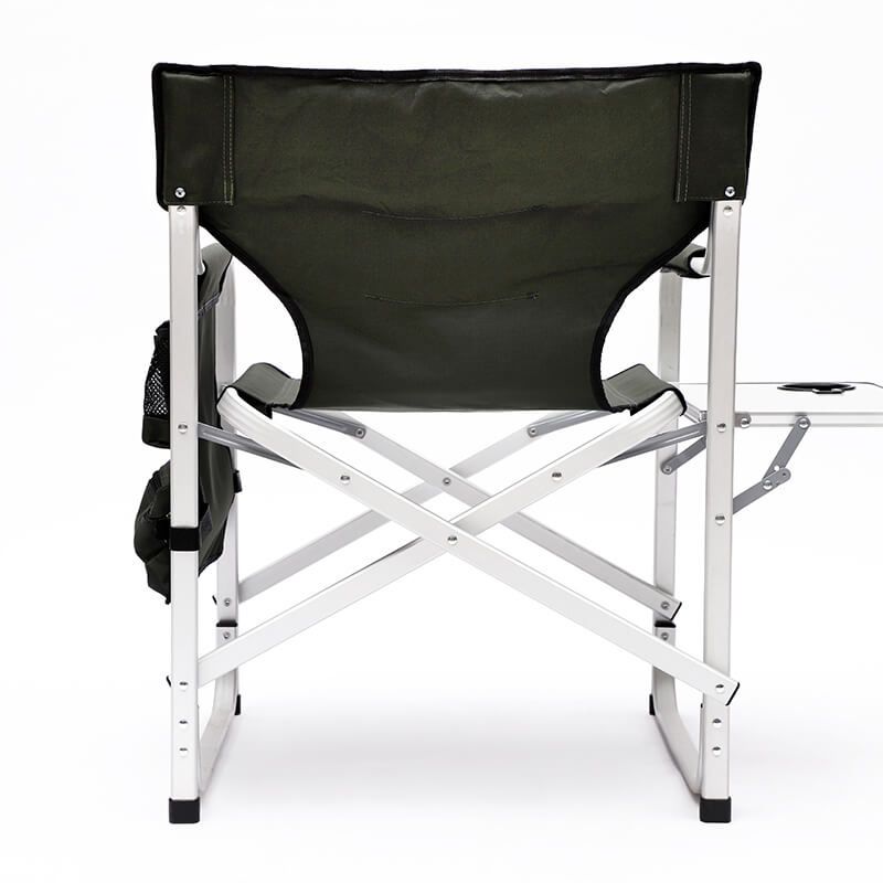 Green Padded Folding Outdoor 2-piece Chair with Side Table and Storage Pockets - 34.8" x 18.9"