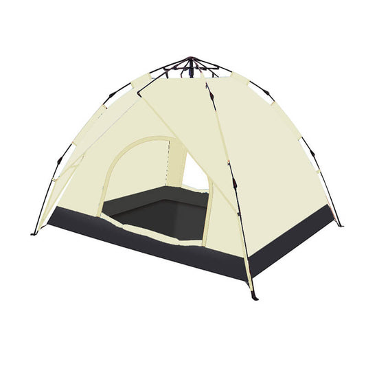 3-4 Person Beige Portable Folding Family Camping Dome Tent 