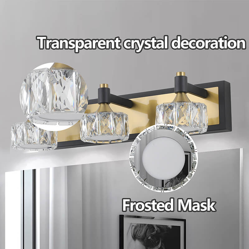 3-Light Modern Crystal LED Bathroom Vanity Light