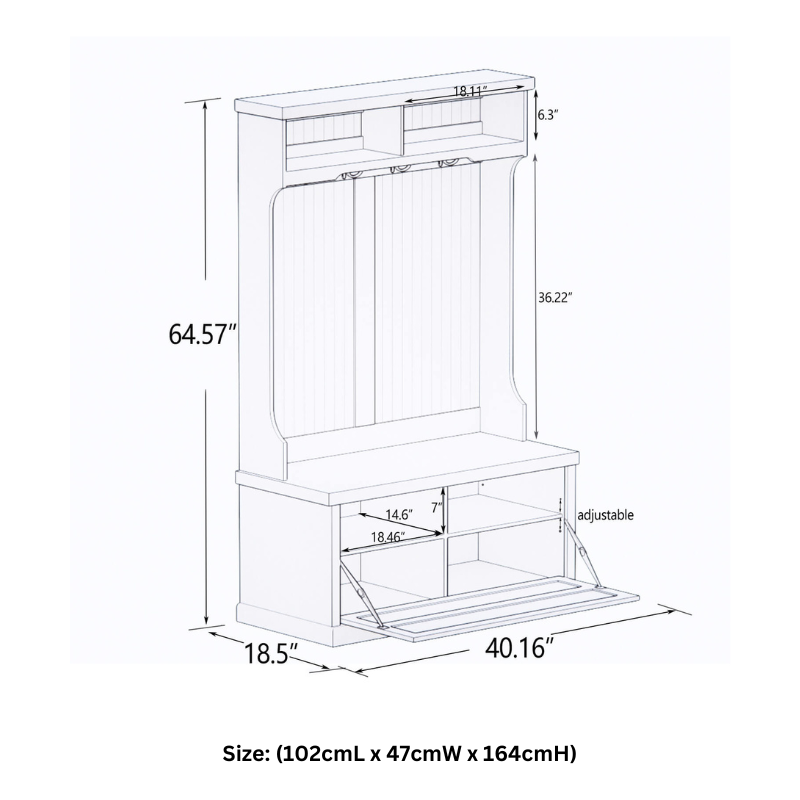 Entryway Coat Racks with Storage Bench