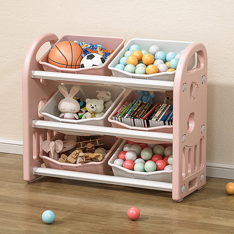 30.31 Pink Kids Toy Storage Organizer with 6 Bins