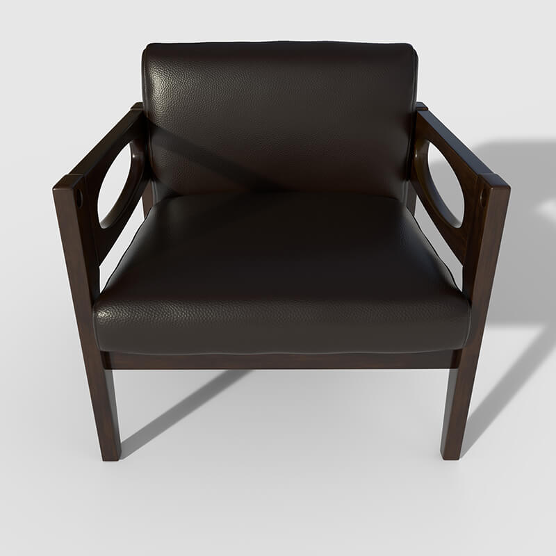 30.7" Mid-Century Modern PU Leather Espresso Accent Chair