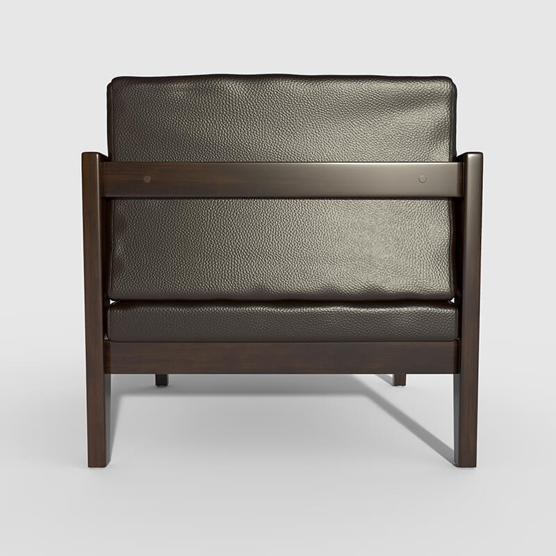 30.7" Mid-Century Modern PU Leather Espresso Accent Chair