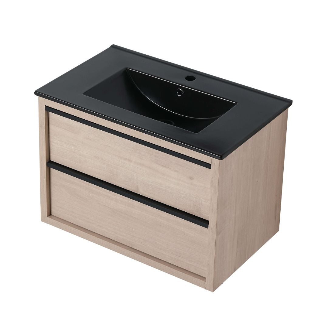 Vanity with Black Ceramic Sink