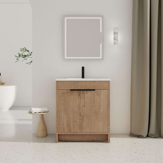 30" Freestanding Plywood Bathroom Vanity with Soft-Close Cabinet Doors