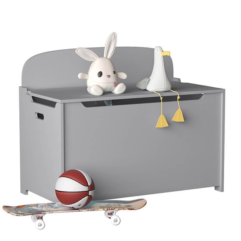 Gray Wooden Kids Toy Box