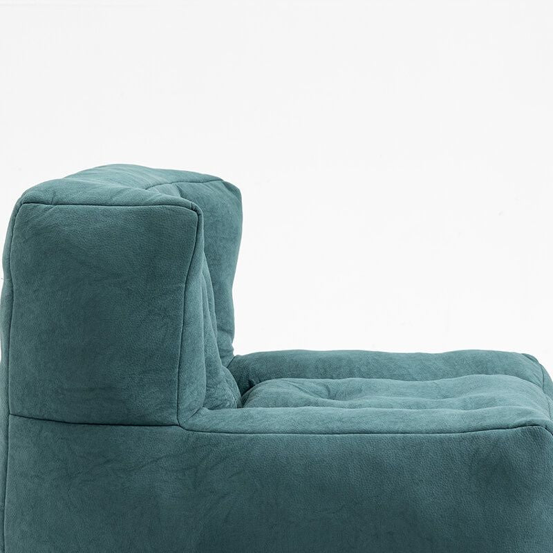 30" Green Fluffy Bean Bag Chair with Memory Foam and Ottoman