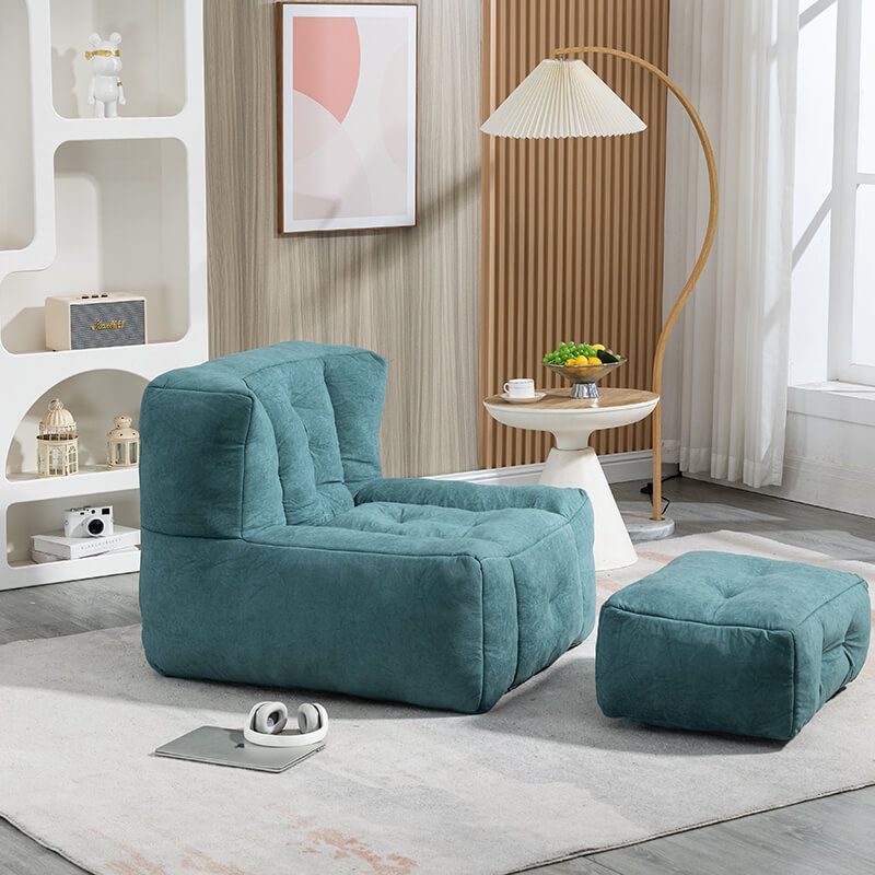 green soft tufted beanbag