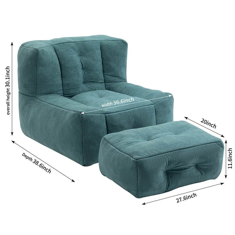 green soft tufted beanbag