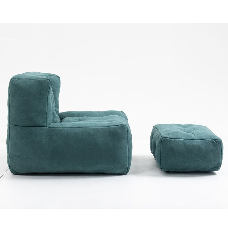 green soft tufted beanbag