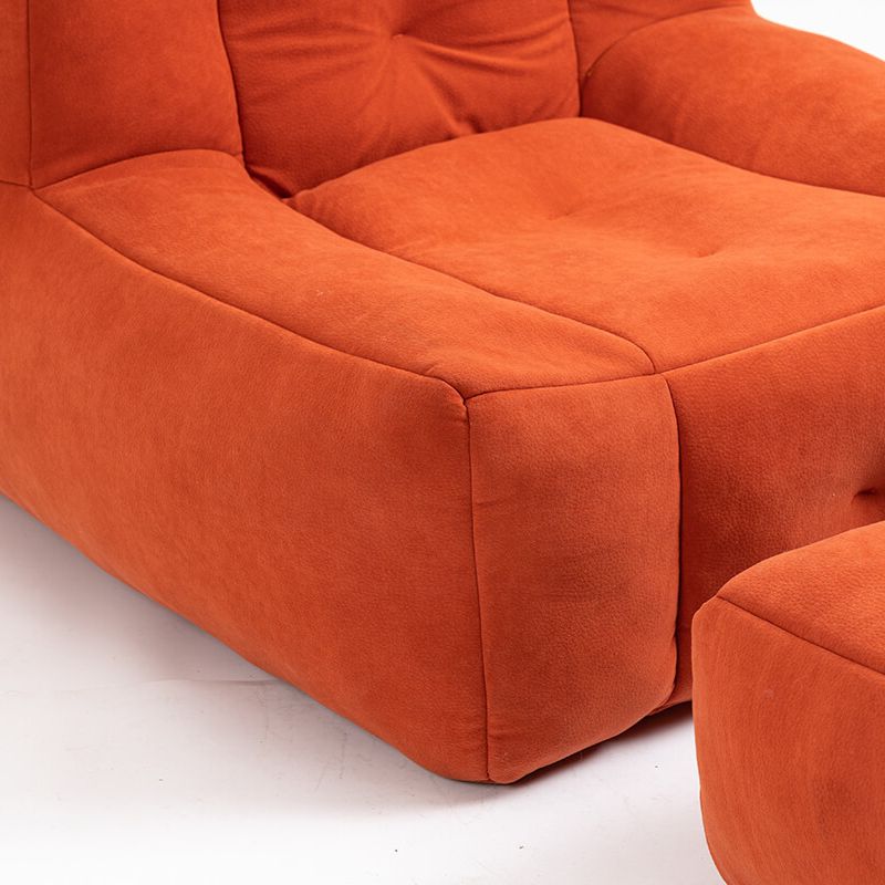 red soft tufted beanbag