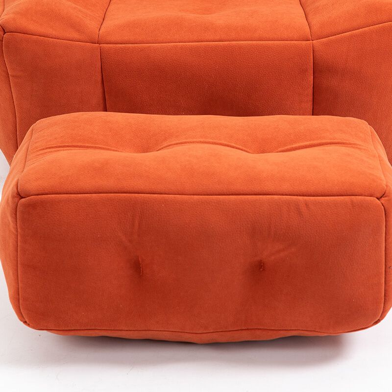 red soft tufted beanbag