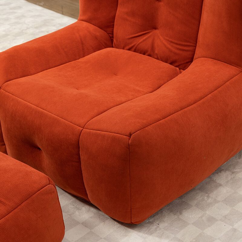 30 Red Fluffy Bean Bag Chair with Memory Foam and Ottoman