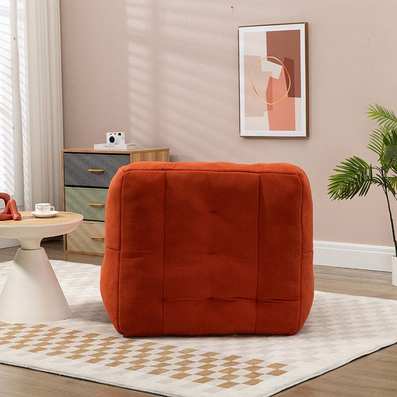 30 Red Fluffy Bean Bag Chair with Memory Foam and Ottoman