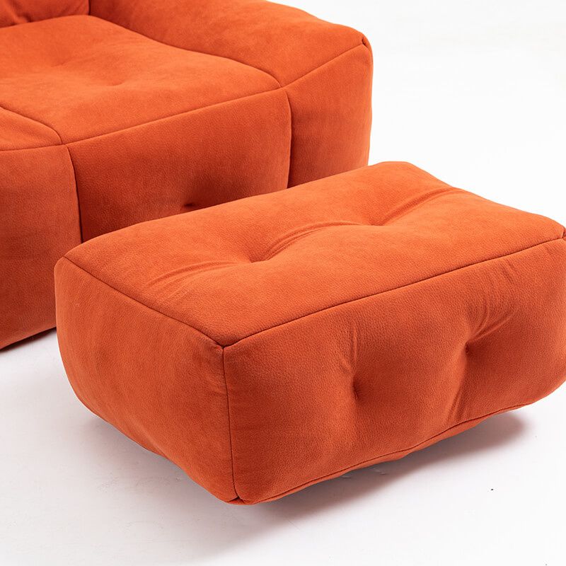 red soft tufted beanbag