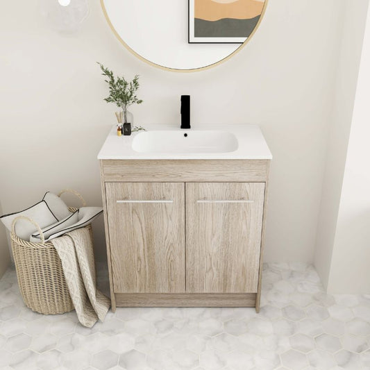 30" Plywood Freestanding Bathroom Vanity with Gel Basin