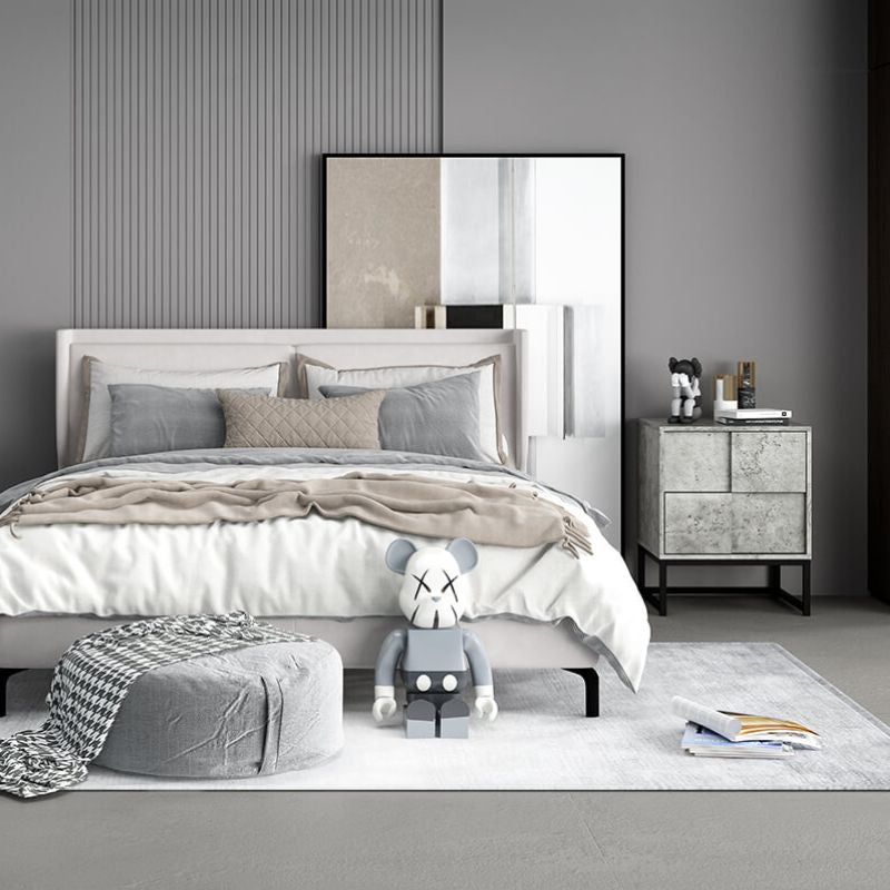 Modern cement grey nightstand