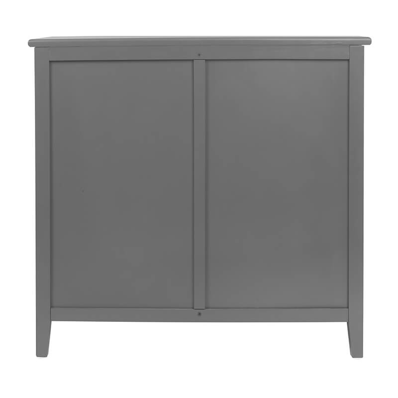 31.5" Gray Rattan Cabinet with 3 Drawers and Metal Handle