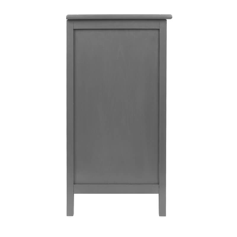 31.5" Gray Rattan Cabinet with 3 Drawers and Metal Handle