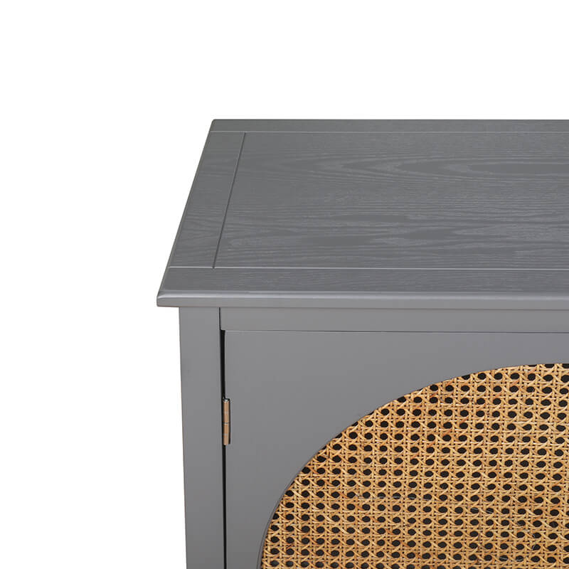 31.5" Gray Rattan Cabinet 