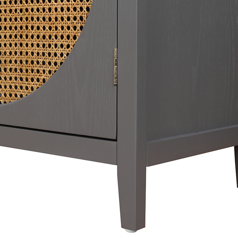 31.5" Gray Rattan Cabinet 