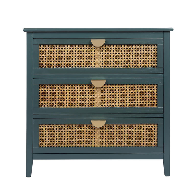 Cabinet with 3 Drawers and Metal Handle