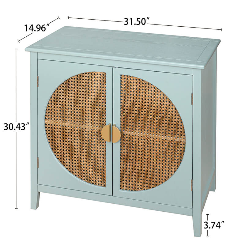 31.5" Light Green Rattan Cabinet 