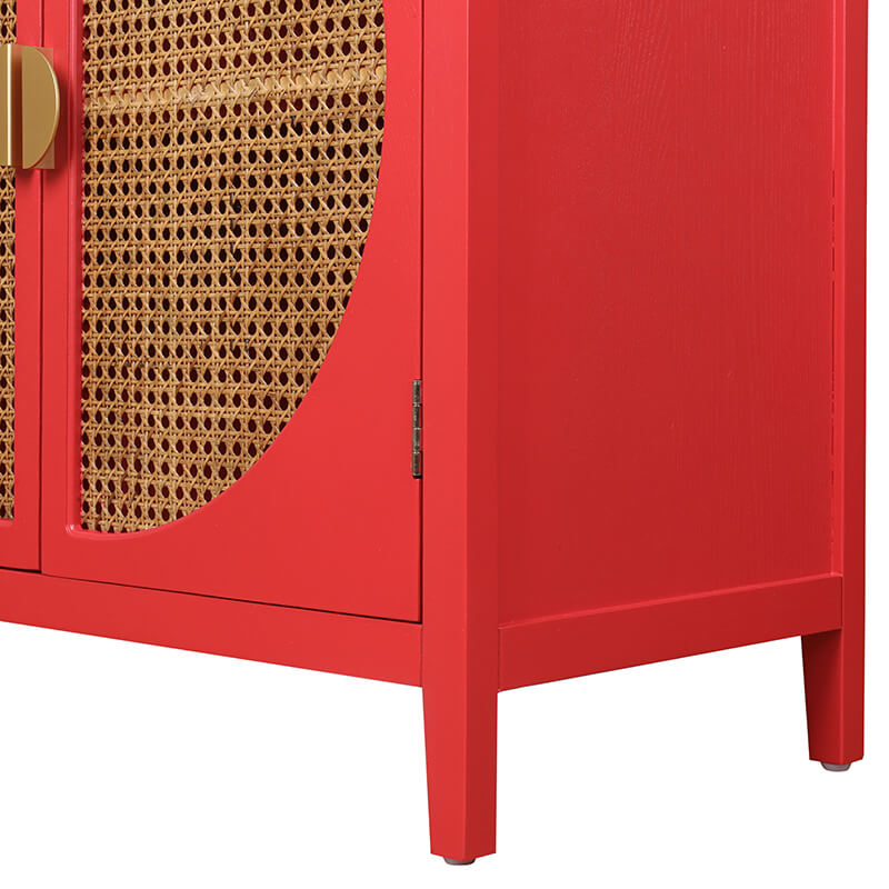 31.5" Red Rattan Cabinet 