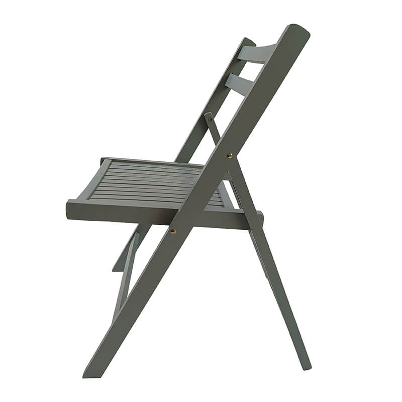 31 Gray Slatted Wood Folding Event Chair - Set of 4