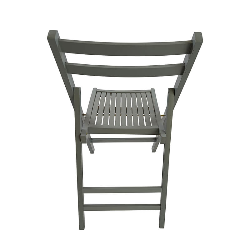 31 Gray Slatted Wood Folding Event Chair - Set of 4