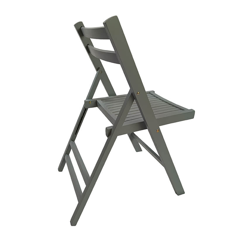 31 Gray Slatted Wood Folding Event Chair - Set of 4